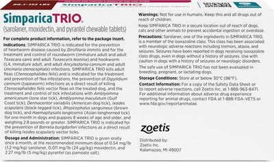 Tableta masticable para perros, 88.1-132.0 lbs, (caja marrón), 6 tabletas masticables (suministro para 6 meses)