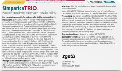 Chewable Tablet for Dogs, 2.8-5.5 lbs, (Gold Box), 6 Chewable Tablets (6-mos. supply)