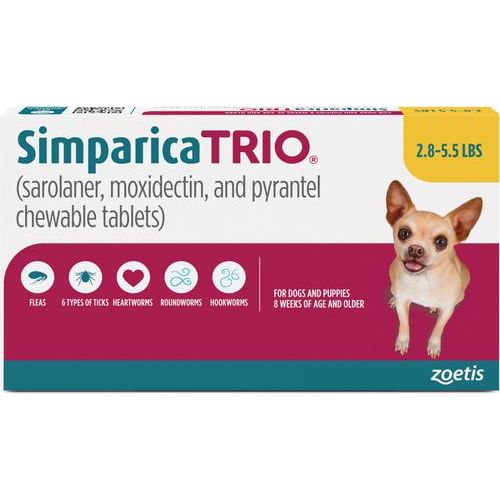 Tableta masticable para perros, 11.1-22.0 lbs, (caja de caramelo), 6 tabletas masticables (suministro para 6 meses)