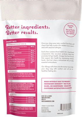 Duck Flavored Allergy Soft Chew Supplement for Dogs, 60 count