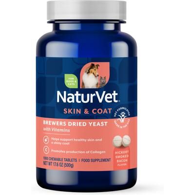 NaturVet, Brewers Dried Yeast with Vitamins Powder, levadura de cerveza en polvo con vitaminas B y C para perros y gatos, sabor ajo, 454 g / 1.81 kg