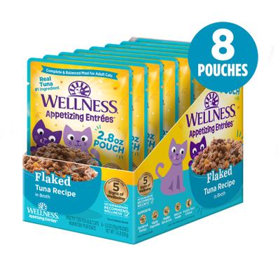 Appetizing Entrees Flaked Tuna Recipe in Broth Natural Wet Cat Food, 2.8-oz pouch, case of 8