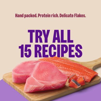 Comida enlatada para gatos sin cereales CORE Signature Selects Flaked Skipjack Tuna & Wild Salmon Entree in Broth, 5.3 oz, caja de 12