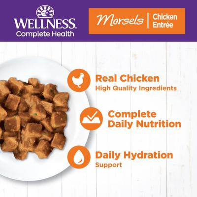 Complete Health Morsels Chicken Entree Alimento enlatado sin cereales para gatos, 3 oz, caja de 24