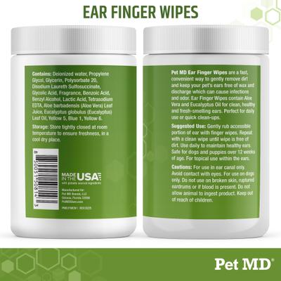 Dog Ear Grooming Finger Wipes, 50 count