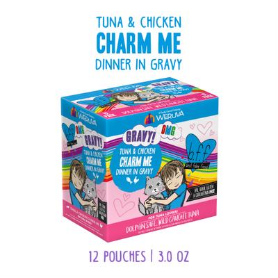 Comida húmeda para gatos Charm Me Dinner de atún y pollo en salsa, 3 oz (paquete de 12)