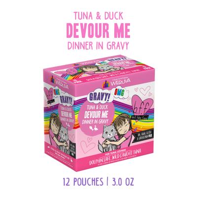 Tuna & Duck Devour Me Dinner in Gravy Wet Cat Food Pouches, 3-oz, case of 12
