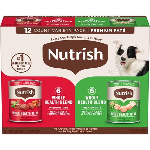 Alimento húmedo para perros Gentle Digestion & Whole Health Blend Premium Pate Variety Pack, lata de 13 oz, caja de 12 (Rachael Ray)
