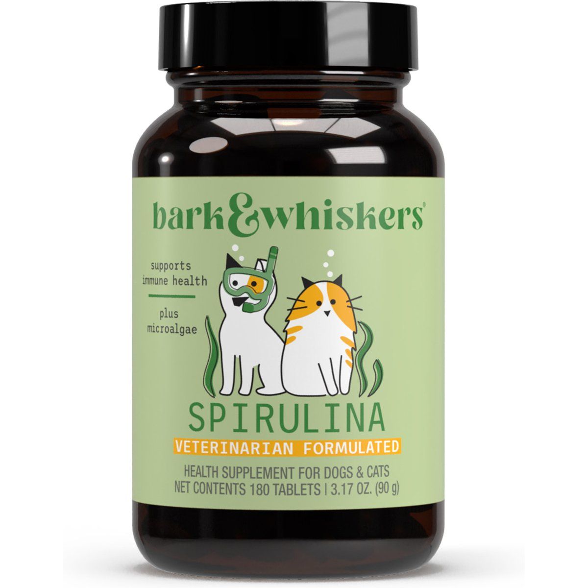 Spirulina Superfood Tablets, Perros y Gatos. 180 tabs. - Bark & Whiskers