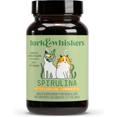 Spirulina Superfood Tablets, Perros y Gatos. 180 tabs. - Bark & Whiskers