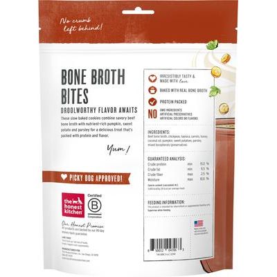 Bocados de caldo de hueso asados con caldo de hueso de res, batatas y perejil, golosinas para perros, bolsa de 8 oz