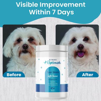 Dr. Rachel's Tear Stain Remover Supplement Dog Chew Treats, 60 count