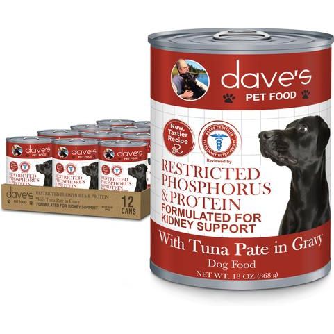 Restricted Phosphorus & Protein Tuna Pate Wet Dog Food, 5.5-oz can, case of 12