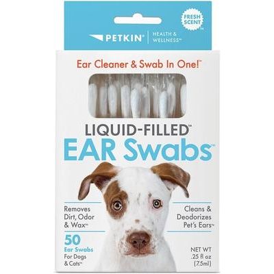 Hisopos para oídos de mascotas con aroma fresco y líquido, 50 unidades