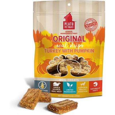 Original Real Strips Turkey & Pumpkin Recipe Grain-Free Dog Treats, 18-oz bag
