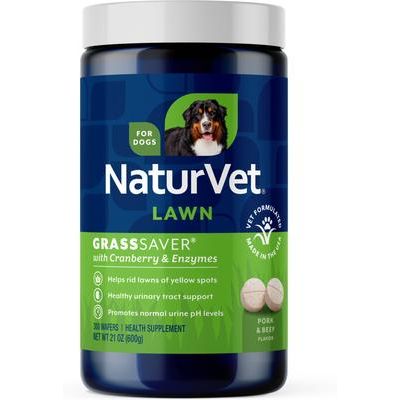 NaturVet, GrassSaver Health, suplemento de cuidado urinario y protección del césped para perros, masticables blandos u obleas, 120 / 240 / 300 unidades