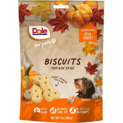 Galletas crujientes de calabaza con especias Pup-Kin para perros, a base de plantas, para otoño, bolsa de 7 oz