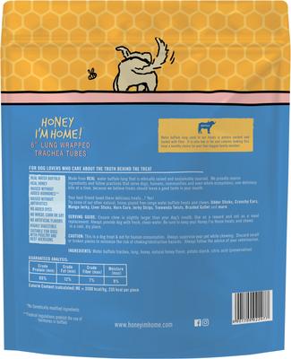6" Honey Coated Buffalo Wheezy Wraps Dog Chews, 8-oz bag