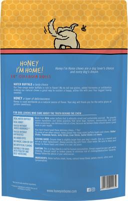 10" Honey Coated Buffalo Collagen Rolls Dog Chews, 26-oz bag