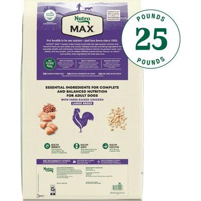 Alimento seco natural para perros Max Adult Large Breed Farm-Raised Chicken Recipe, bolsa de 25 lb