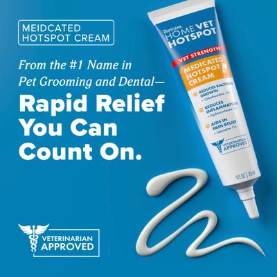 Crema para puntos calientes HomeVet para perros y gatos, botella de 1 oz