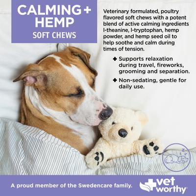 Calming + Hemp Soft Chew Allergy Supplement for Dogs, 60 count