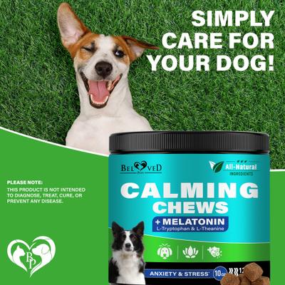 Melatonin Bacon Flavored Chews Calming Supplement for Dogs, 10-oz bag