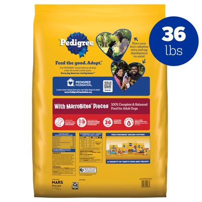 Con MarroBites Steak & Vegetable Flavor Pieces, alimento seco para perros adultos, bolsa de 36 lb