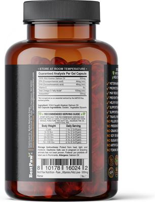 Wild Salmon 500-mg Softgels Skin & Coat Supplement for Small Dogs & Cats, 60 count