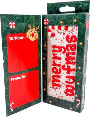 Tarjeta musical Merry Woofmas y regalo de hueso: golosinas para perros con canela, manzana y miel, caja de 5.29 oz