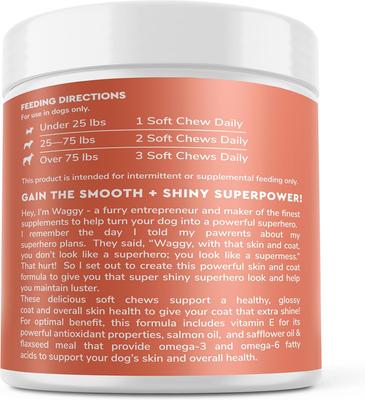 Skin & Coat Soft Chews Supplement for Dogs, 70 count