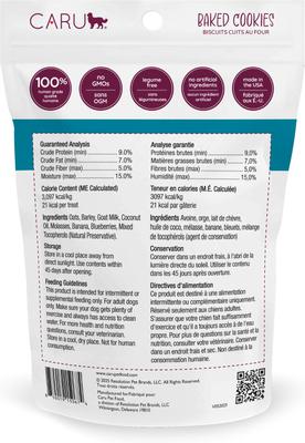 Galletas horneadas para perros con leche de cabra, plátano y arándanos, bolsa de 4 oz