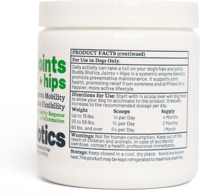Joints + Hips Powder Supplement for Dogs, 108-g jar