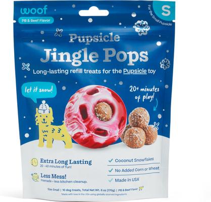 Pupsicle Jingle Pops Refills Peanut Butter Grain-Free Lickable Dog Treats, 7 count
