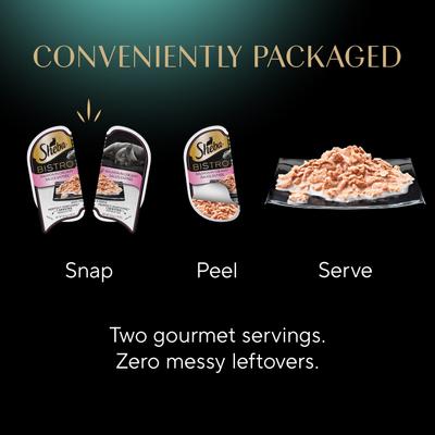 Comida húmeda para gatos adultos Perfect Portions Bistro Salmon in Creamy Sauce, bandeja de 2.64 oz, caja de 24