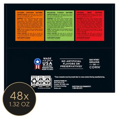 Perfect Portions Grain-Free Savory Chicken, Roasted Turkey & Tender Beef Pate Variety Pack Adult Wet Cat Food Trays, 2.6-oz, case of 24