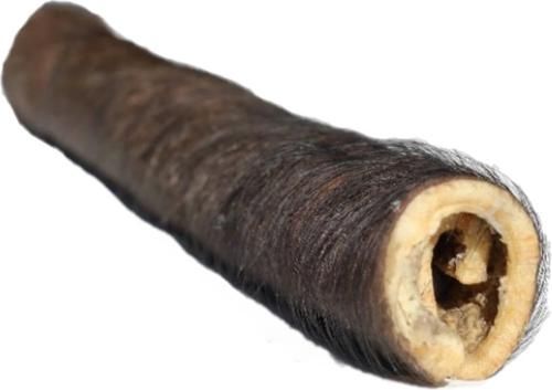 6-in Water Buffalo Natural Black Cheek Roll with Meat & Hair Natural Dog Chews