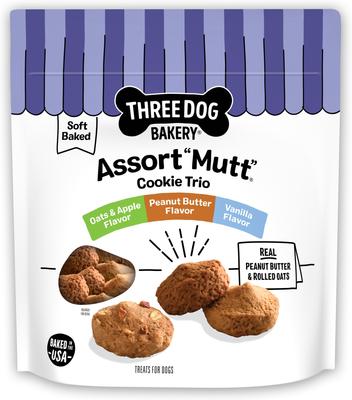 Soft Baked AssortMutt Trio, Oat, PB, & Vanilla Dog Treats, 26-oz bag