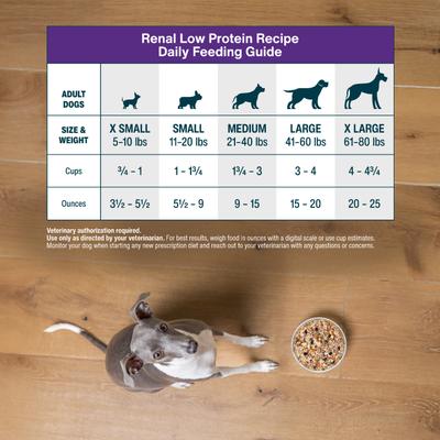 Alimento fresco para perros de grado humano congelado, bajo en proteínas, Veterinary Diet Renal Support, bolsa de 18 oz, caja de 7