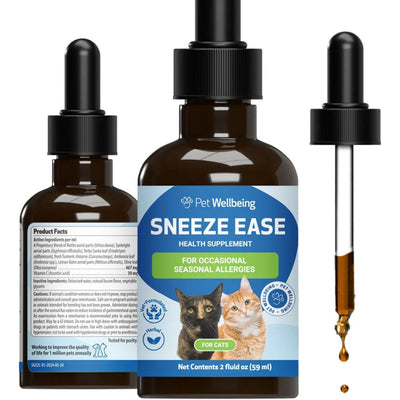 Sneeze Ease Liquid Allergy Supplement for Cats, sabor Tocino. 60 ml. - Pet Wellbeing