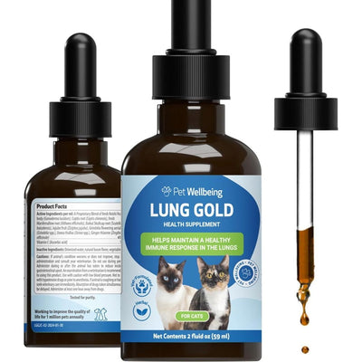 REV Lung GOLD Liquid Respiratory Supplement for Cats, sabor Tocino. 60 ml. - Pet Wellbeing