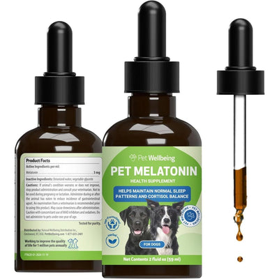 REV Pet Melatonin Liquid Calming Supplement for Dogs, sabor Tocino. 60 ml. - Pet Wellbeing