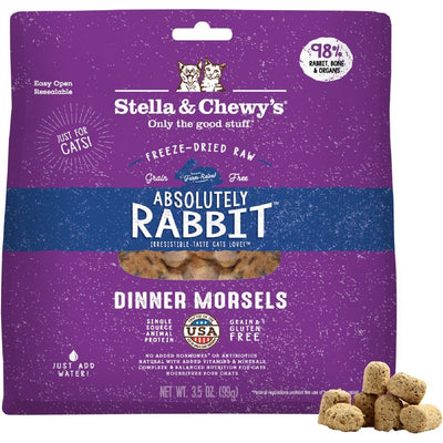 Absolutely Rabbit Dinner Morsels Freeze-Dried Raw Cat Food. 100 g.