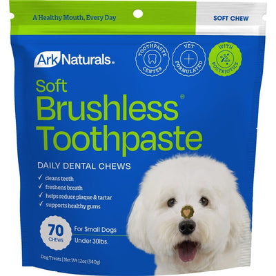 Soft Brushless Toothpaste Dental Chews, tamaño Pequeño. 340 g. - Ark Naturals