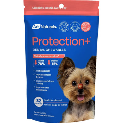 Protection+ Brushless Toothpaste Dental Chews, tamaño Mini. 115 g. - Ark Naturals