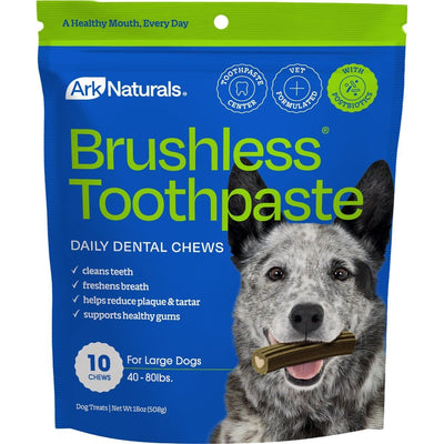 Brushless Toothpaste Dental Chews, tamaño Grande. 510 g. - Ark Naturals