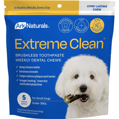 Extreme Clean Brushless Toothpaste Dental Chews, tamaño Pequeño. 340 g. - Ark Naturals