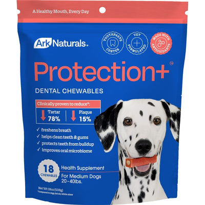 Protection+ Brushless Toothpaste Dental Chews, tamaño Mediano. 510 g. - Ark Naturals