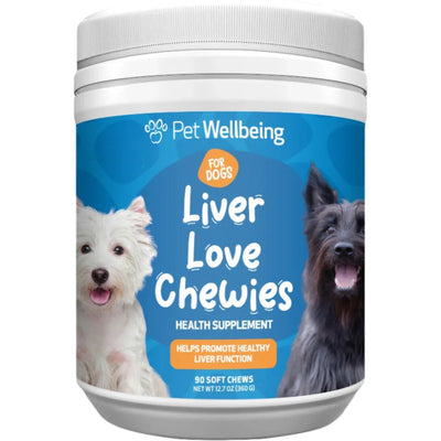 REV Liver Love Chewies Supports Detoxification Supplement for Dogs, sabor Pollo. 360 g / 90 chews. - Pet Wellbeing