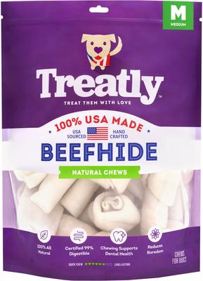 USA Beefhide Medium Assorted Natural Flavor Dog Chews, 4 count